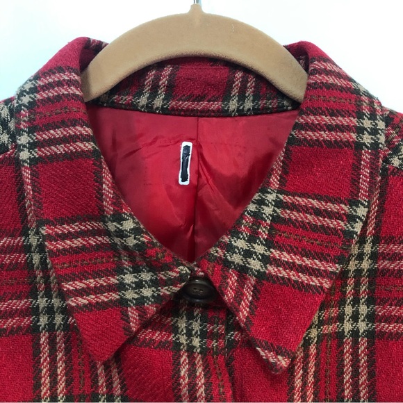 Vintage red tartan plaid wool hunting jacket button front amazing condition - Picture 3 of 9